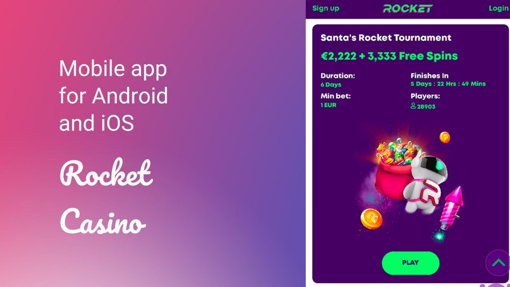 Rocket Casino Mobile app for Android and iOS