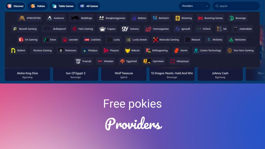 Free Pokies Download Providers